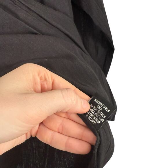 J Peterman Black Popover Shirt Oversized 100% Cotton Capsole Henley Womens Large - Picture 6 of 7